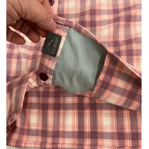 L.L. Bean Shirt Women’s L No Fly Zone Vented Button Up Zip Pockets Outdoor Wear - Picture 8 of 9